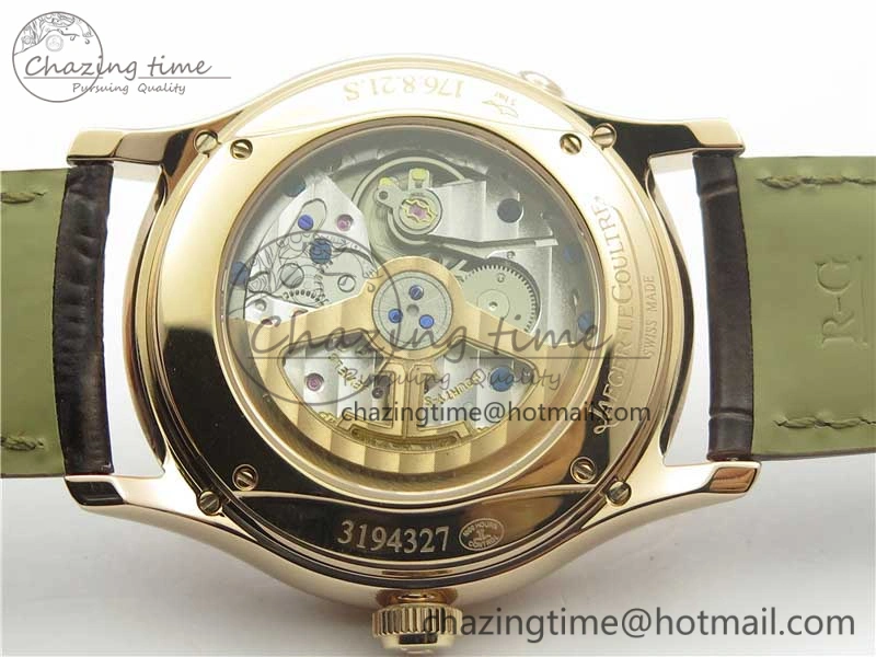 Master Ultra Thin Perpetual Calendar RG V9F 1:1 Best Edition White Dial on Brown Leather Strap A868