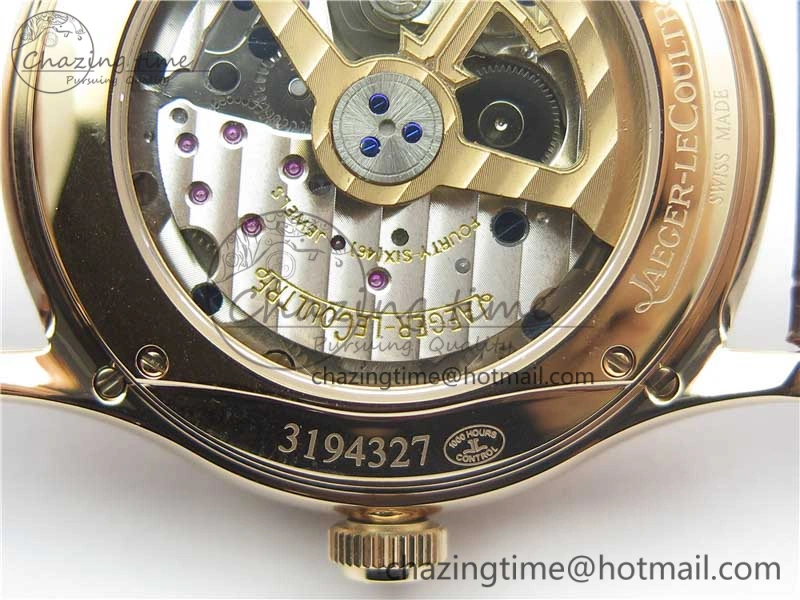 Master Ultra Thin Perpetual Calendar RG V9F 1:1 Best Edition White Dial on Brown Leather Strap A868