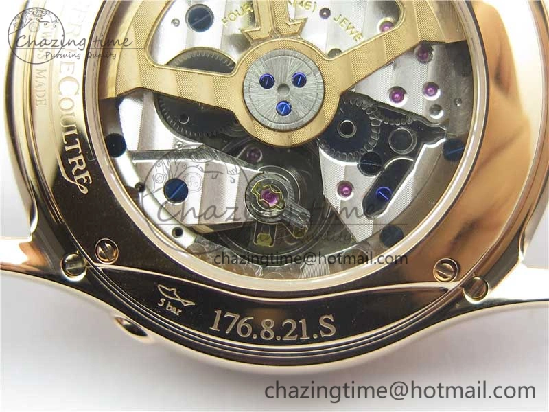 Master Ultra Thin Perpetual Calendar RG V9F 1:1 Best Edition White Dial on Brown Leather Strap A868