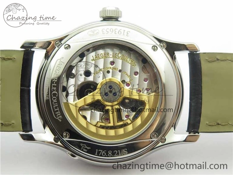 Master Ultra Thin Perpetual Calendar SS V9F 1:1 Best Edition White Dial on Black Leather Strap A868