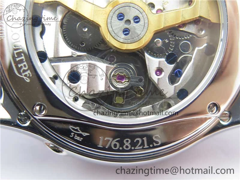 Master Ultra Thin Perpetual Calendar SS V9F 1:1 Best Edition White Dial on Black Leather Strap A868