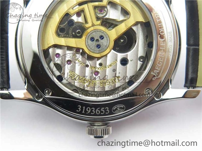 Master Ultra Thin Perpetual Calendar SS V9F 1:1 Best Edition White Dial on Black Leather Strap A868