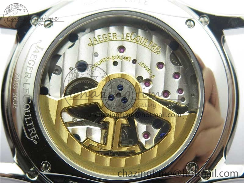 Master Ultra Thin Perpetual Calendar SS V9F 1:1 Best Edition White Dial on Black Leather Strap A868