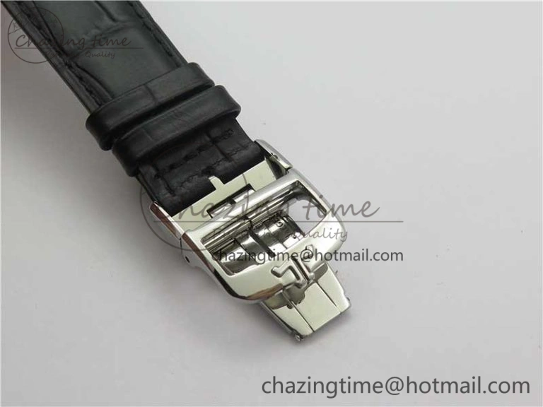 Master Ultra Thin Perpetual Calendar SS V9F 1:1 Best Edition White Dial on Black Leather Strap A868