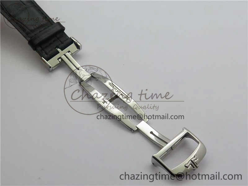 Master Ultra Thin Perpetual Calendar SS V9F 1:1 Best Edition White Dial on Black Leather Strap A868