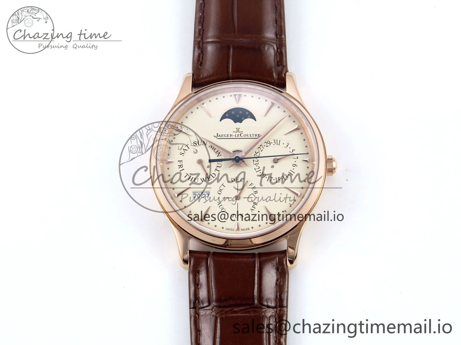 Master Ultra Thin Pert RG VRF 1:1 Best Edition White Dial on Brown Leather Strap MY9015 Mod