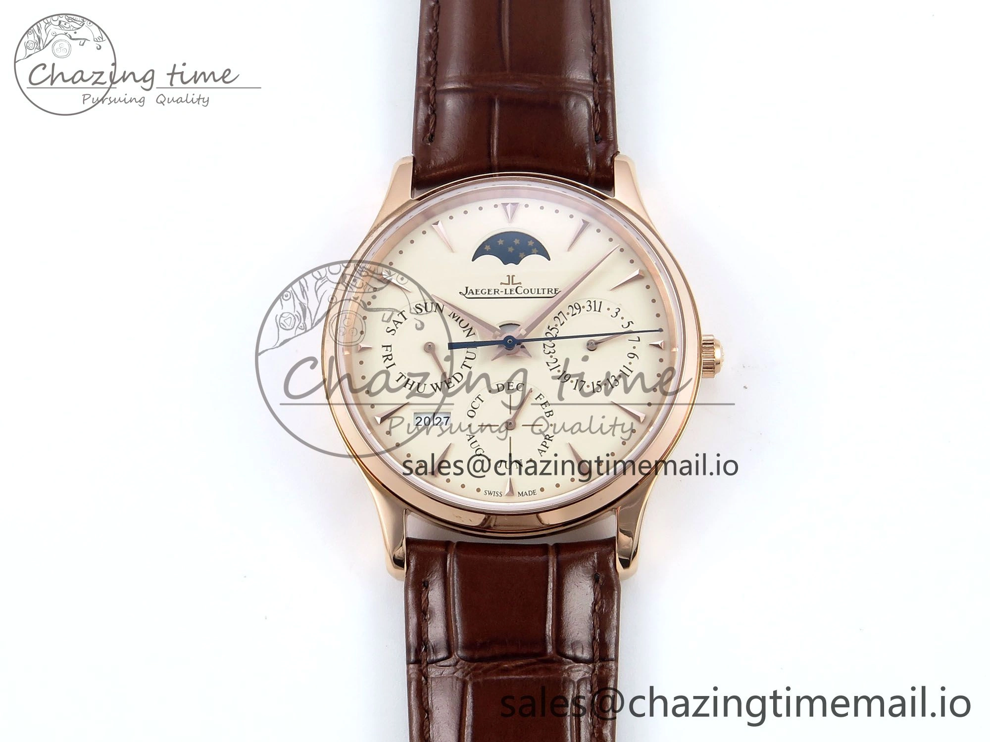 Master Ultra Thin Pert RG VRF 1:1 Best Edition White Dial on Brown Leather Strap MY9015 Mod