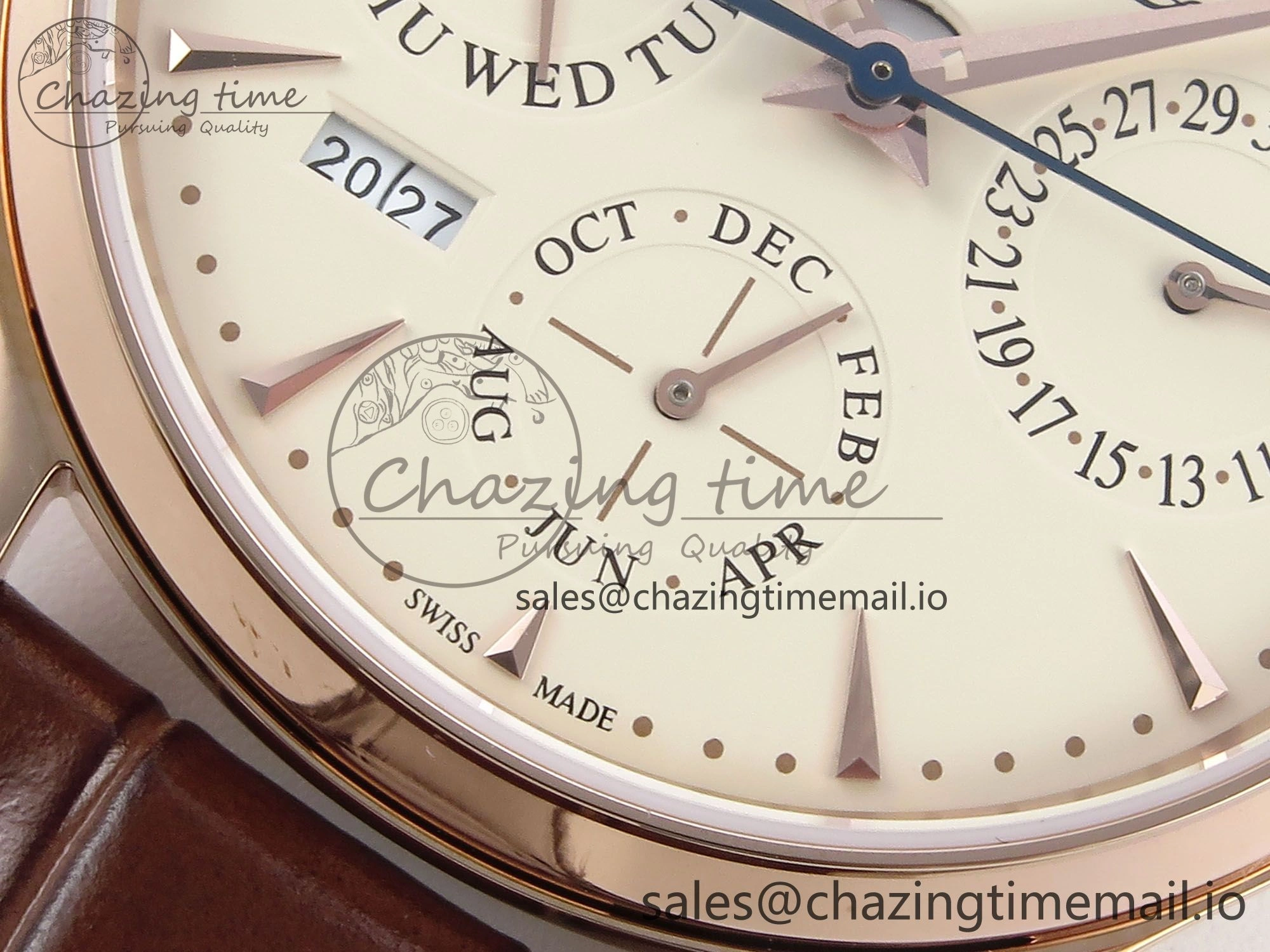 Master Ultra Thin Pert RG VRF 1:1 Best Edition White Dial on Brown Leather Strap MY9015 Mod