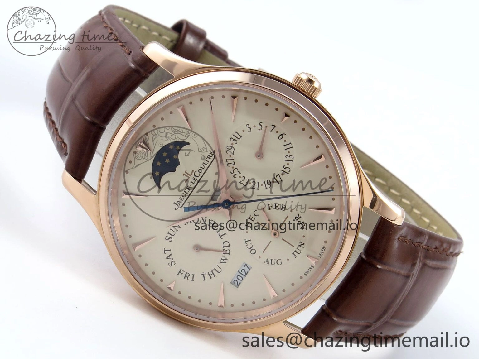 Master Ultra Thin Pert RG VRF 1:1 Best Edition White Dial on Brown Leather Strap MY9015 Mod