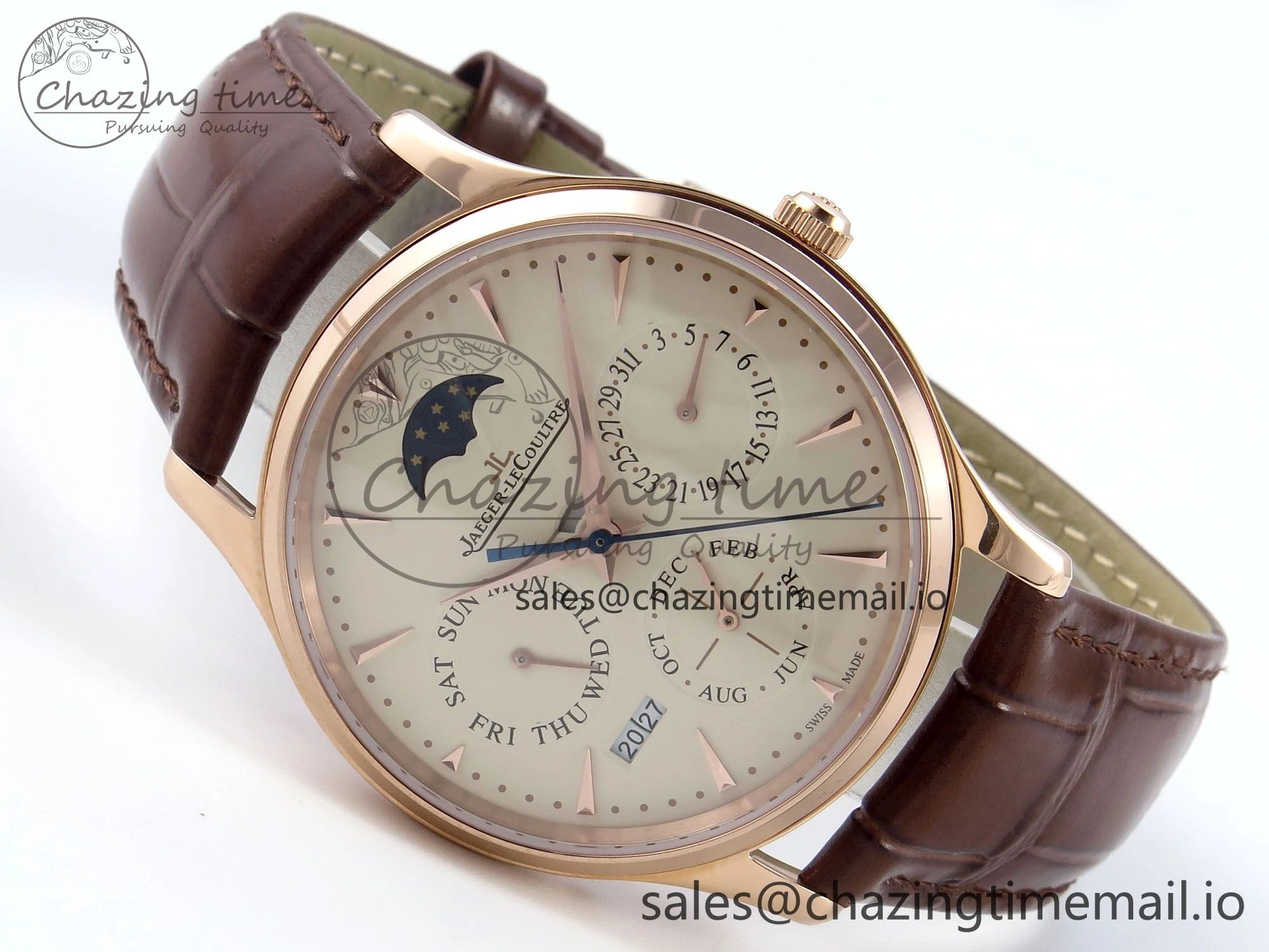 Master Ultra Thin Pert RG VRF 1:1 Best Edition White Dial on Brown Leather Strap MY9015 Mod