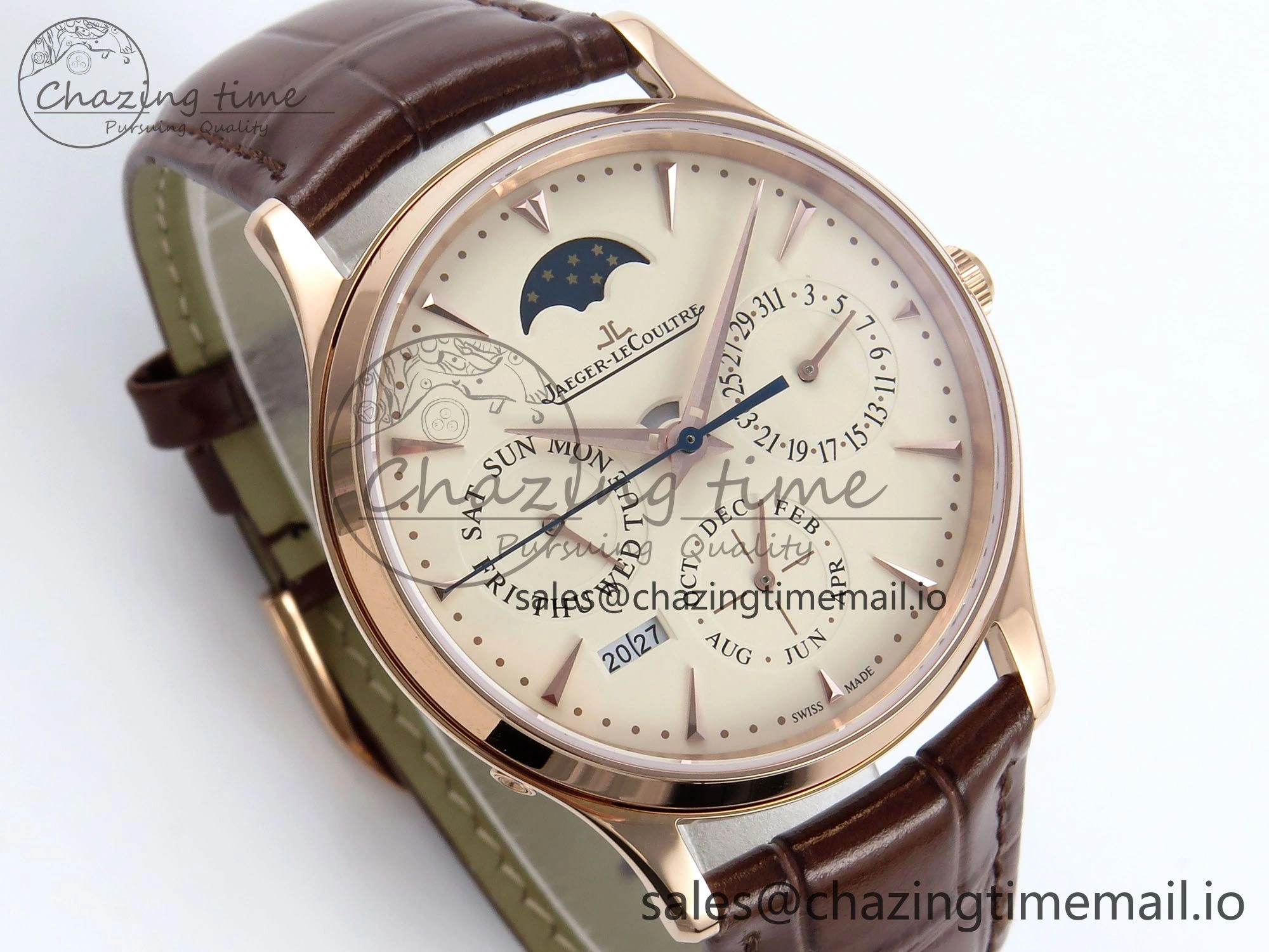Master Ultra Thin Pert RG VRF 1:1 Best Edition White Dial on Brown Leather Strap MY9015 Mod
