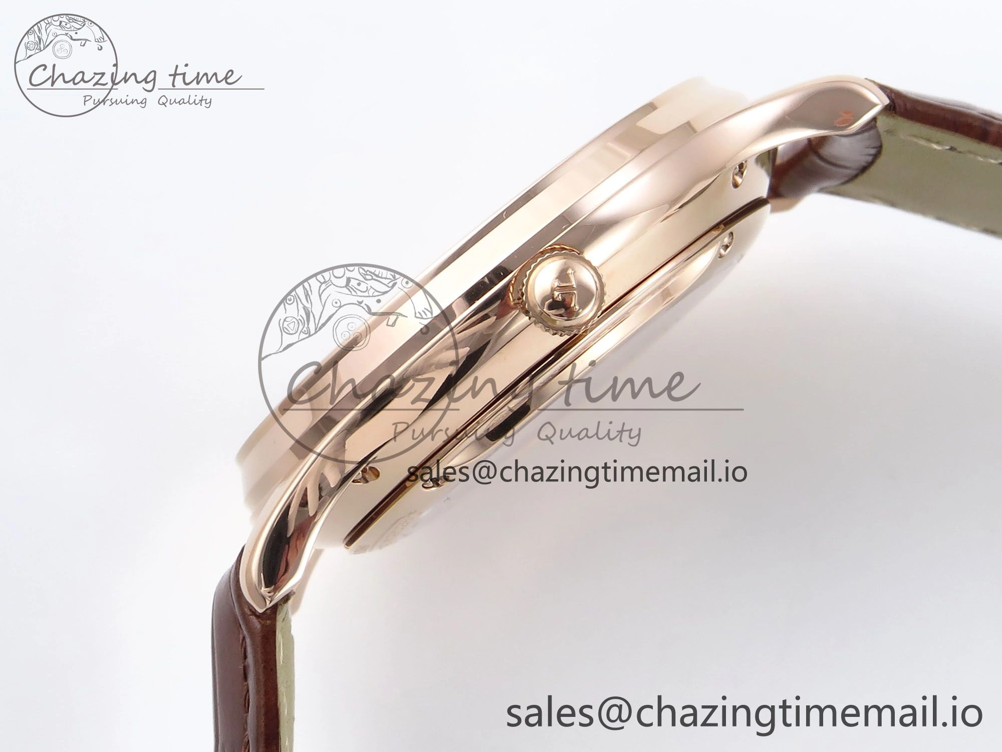 Master Ultra Thin Pert RG VRF 1:1 Best Edition White Dial on Brown Leather Strap MY9015 Mod