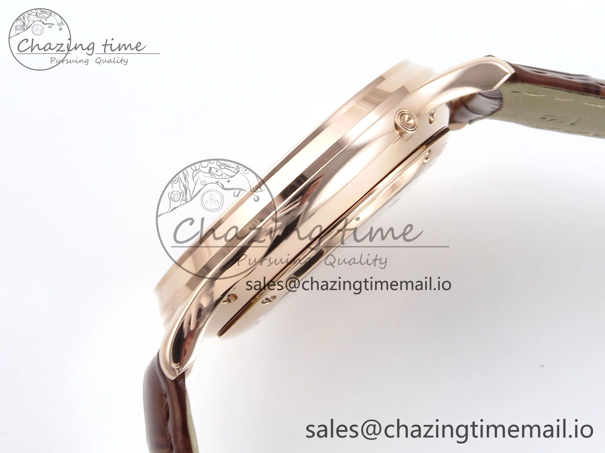 Master Ultra Thin Pert RG VRF 1:1 Best Edition White Dial on Brown Leather Strap MY9015 Mod