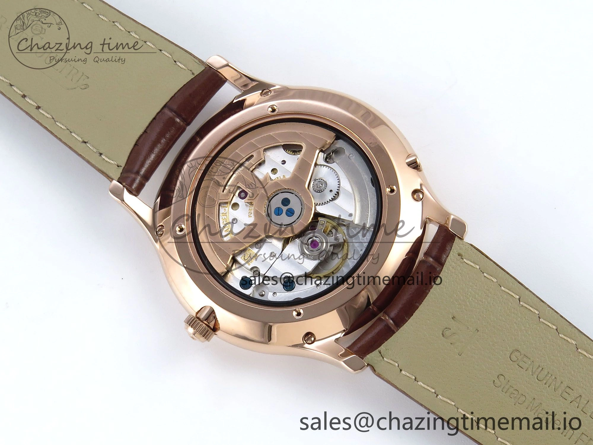 Master Ultra Thin Pert RG VRF 1:1 Best Edition White Dial on Brown Leather Strap MY9015 Mod