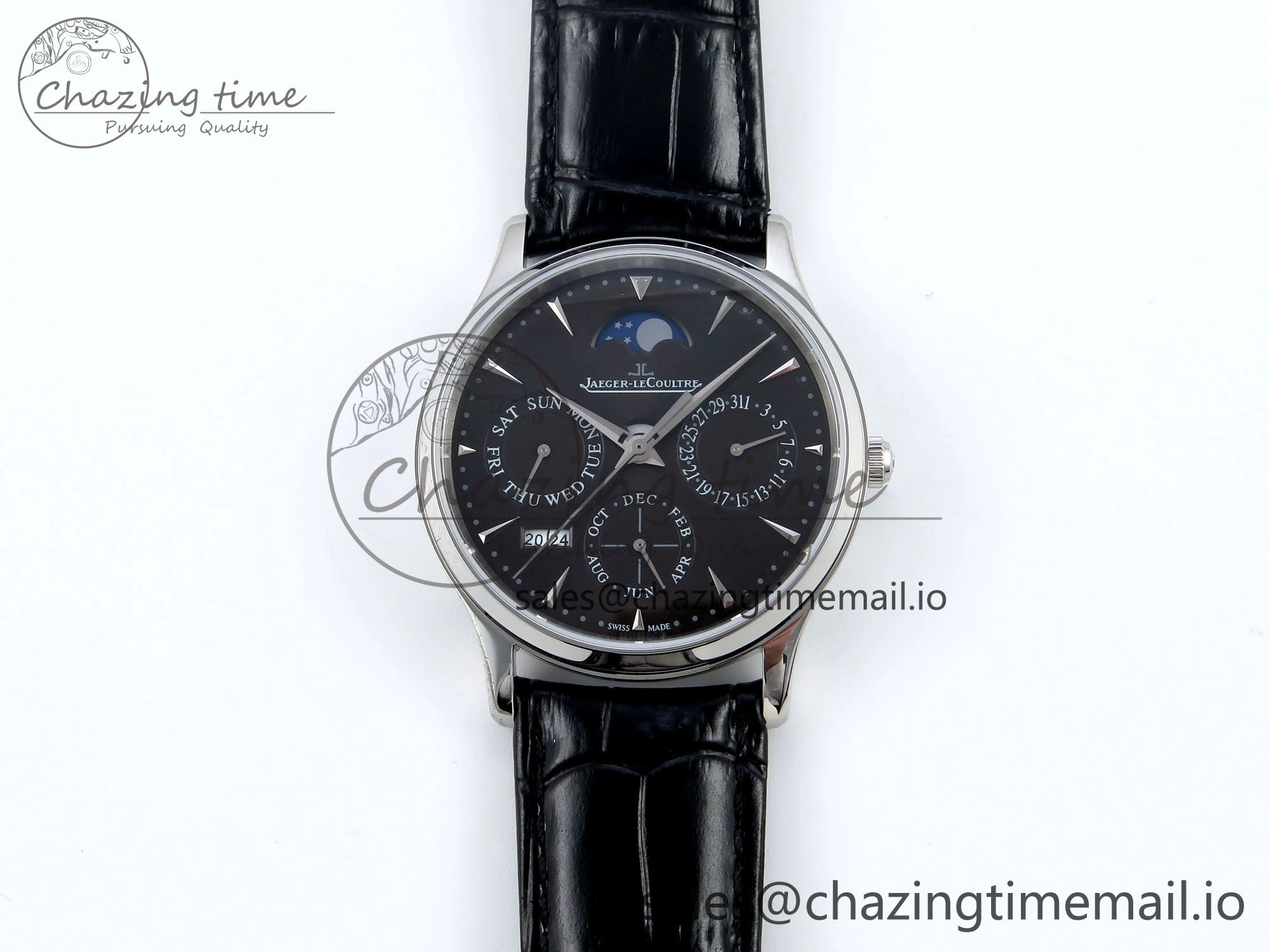Master Ultra Thin Pert SS VRF 1:1 Best Edition Black Dial on Brown Leather Strap MY9015 Mod
