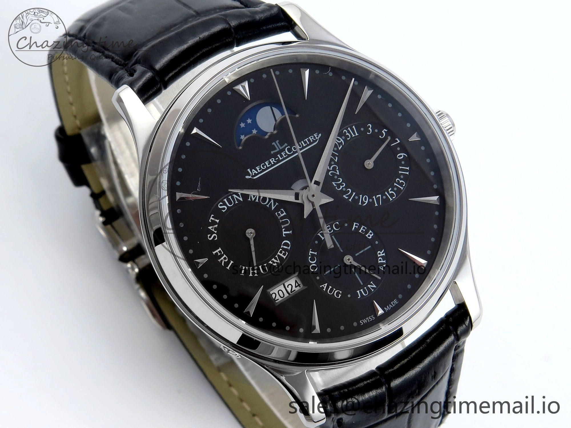 Master Ultra Thin Pert SS VRF 1:1 Best Edition Black Dial on Brown Leather Strap MY9015 Mod