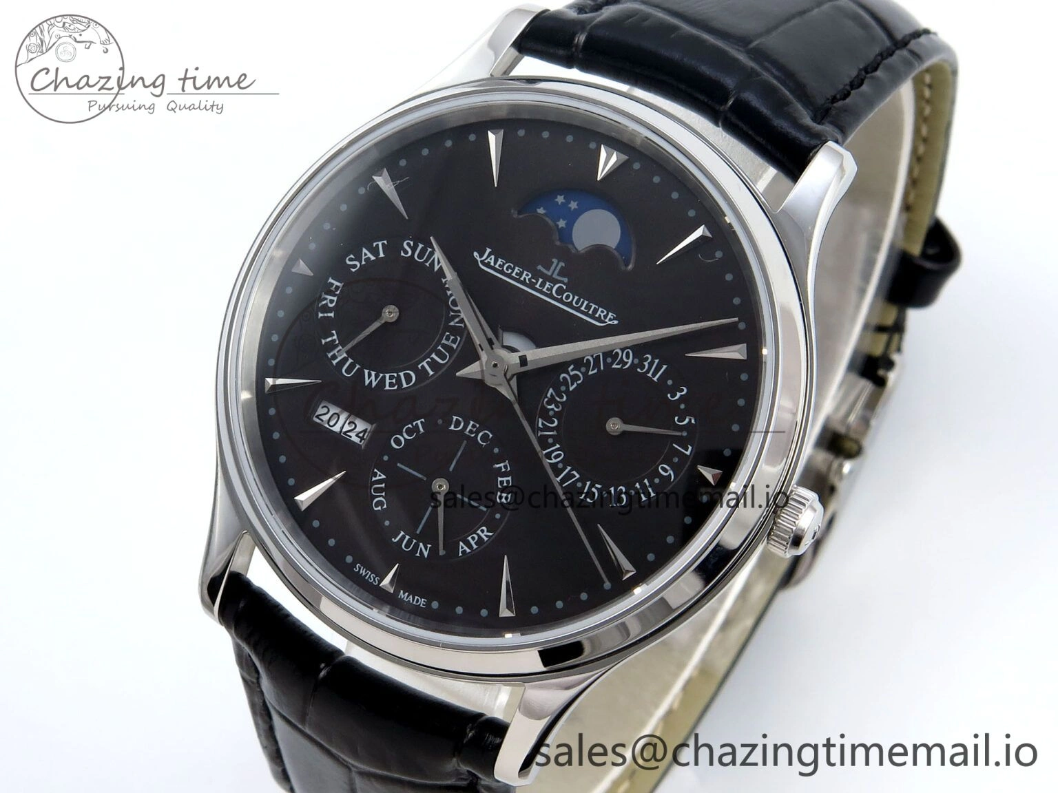 Master Ultra Thin Pert SS VRF 1:1 Best Edition Black Dial on Brown Leather Strap MY9015 Mod