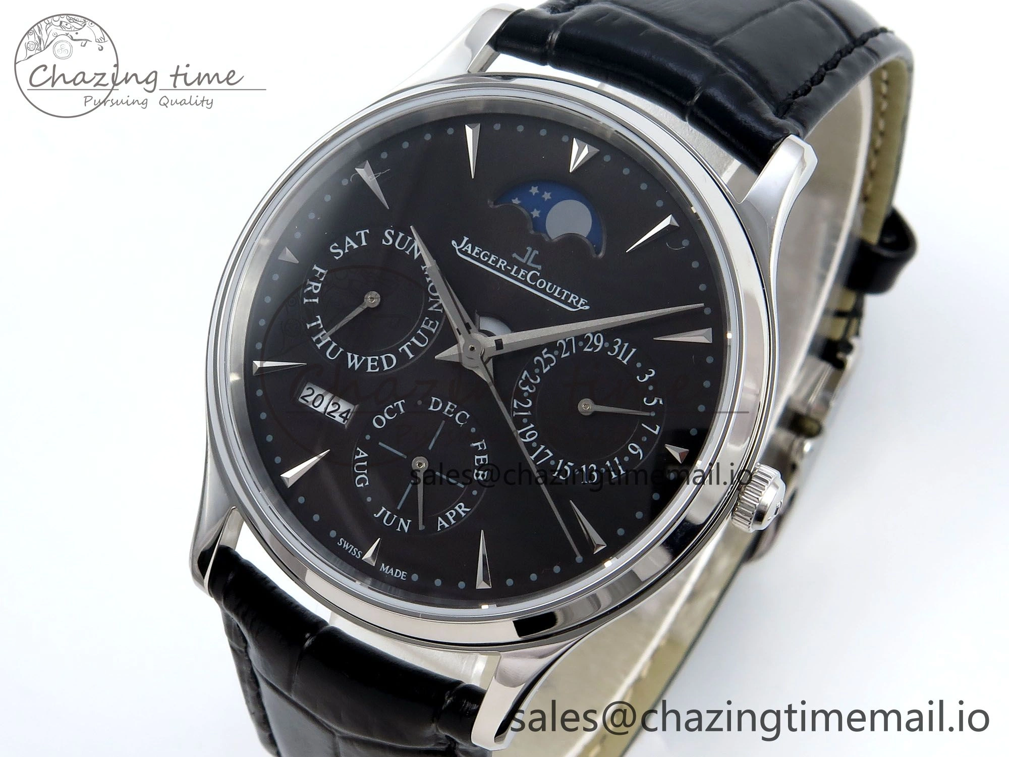Master Ultra Thin Pert SS VRF 1:1 Best Edition Black Dial on Brown Leather Strap MY9015 Mod