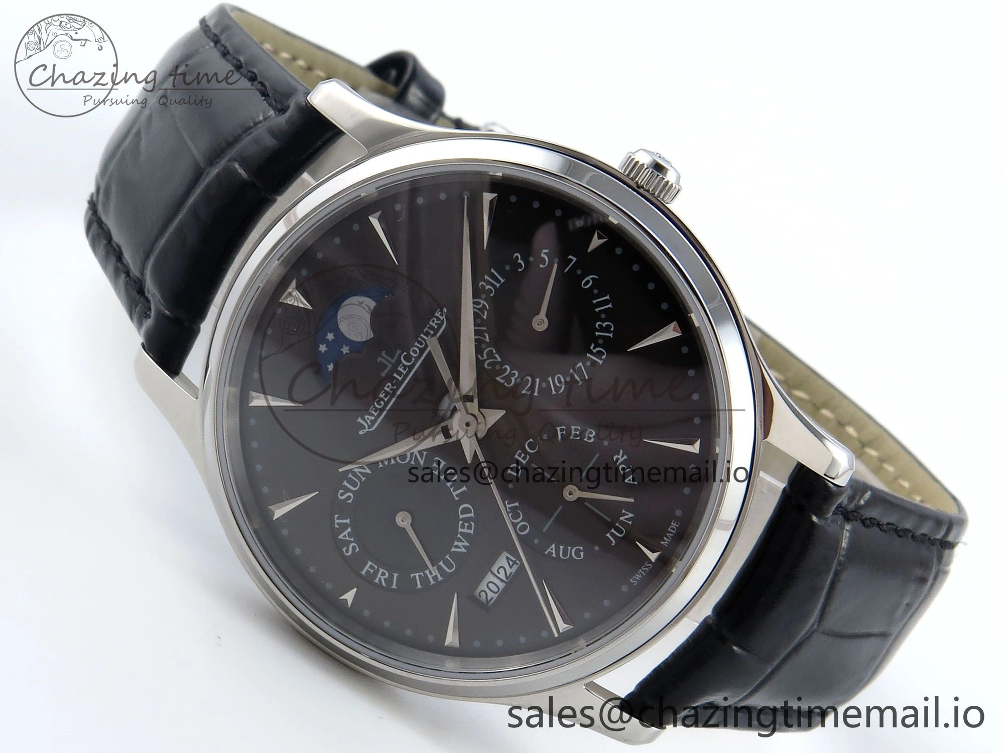 Master Ultra Thin Pert SS VRF 1:1 Best Edition Black Dial on Brown Leather Strap MY9015 Mod