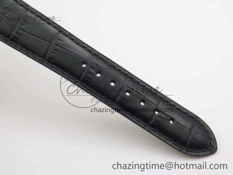Master Ultra Thin Reserve de Marche RG 3AF Best Edition Black Dial On Black Leather Strap A938