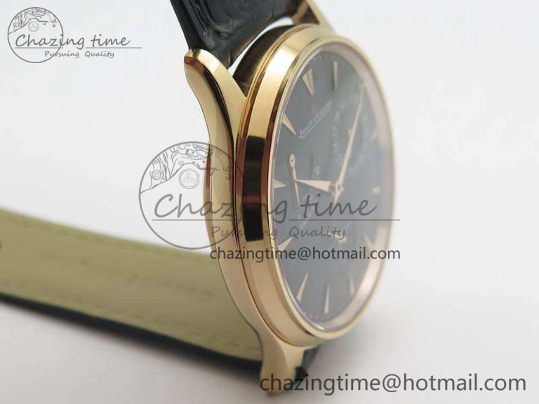 Master Ultra Thin Reserve de Marche RG 3AF Best Edition Black Dial On Black Leather Strap A938