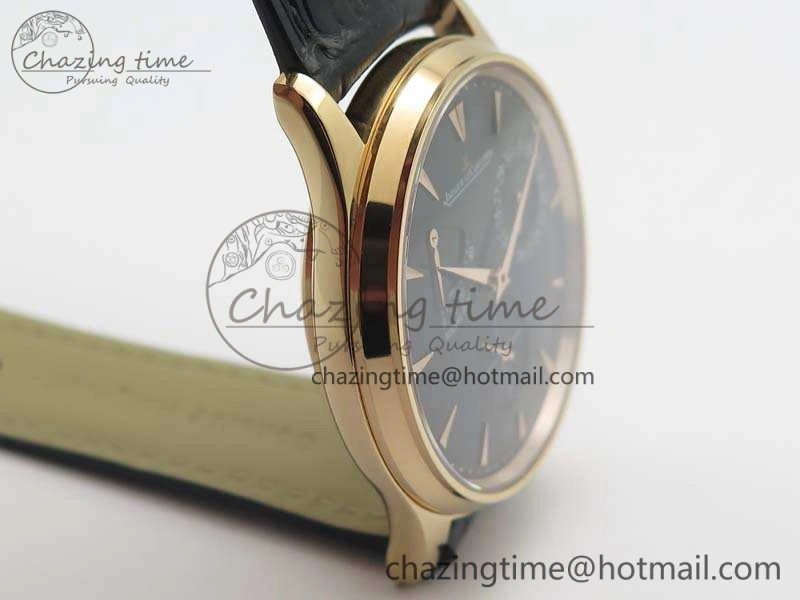 Master Ultra Thin Reserve de Marche RG 3AF Best Edition Black Dial On Black Leather Strap A938