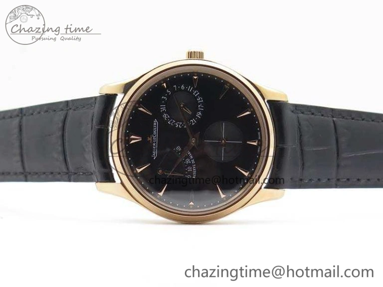 Master Ultra Thin Reserve de Marche RG 3AF Best Edition Black Dial On Black Leather Strap A938