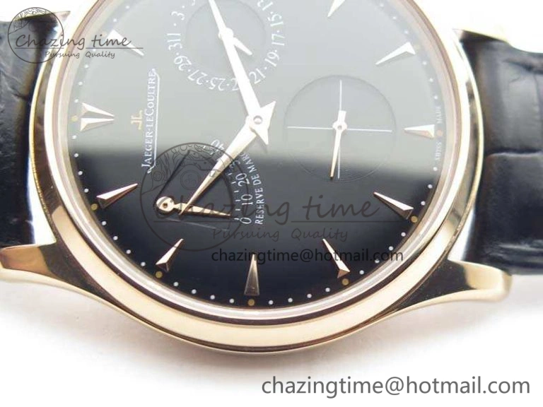 Master Ultra Thin Reserve de Marche RG 3AF Best Edition Black Dial On Black Leather Strap A938