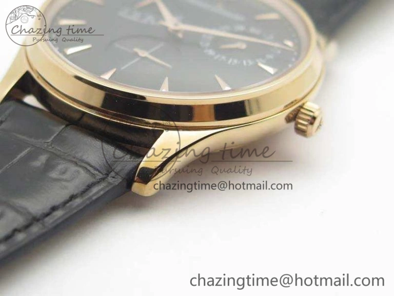 Master Ultra Thin Reserve de Marche RG 3AF Best Edition Black Dial On Black Leather Strap A938
