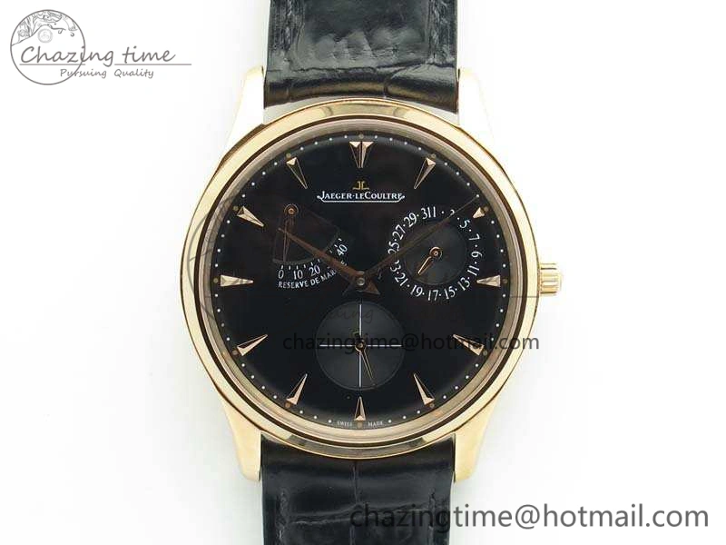 Master Ultra Thin Reserve de Marche RG 3AF Best Edition Black Dial On Black Leather Strap A938