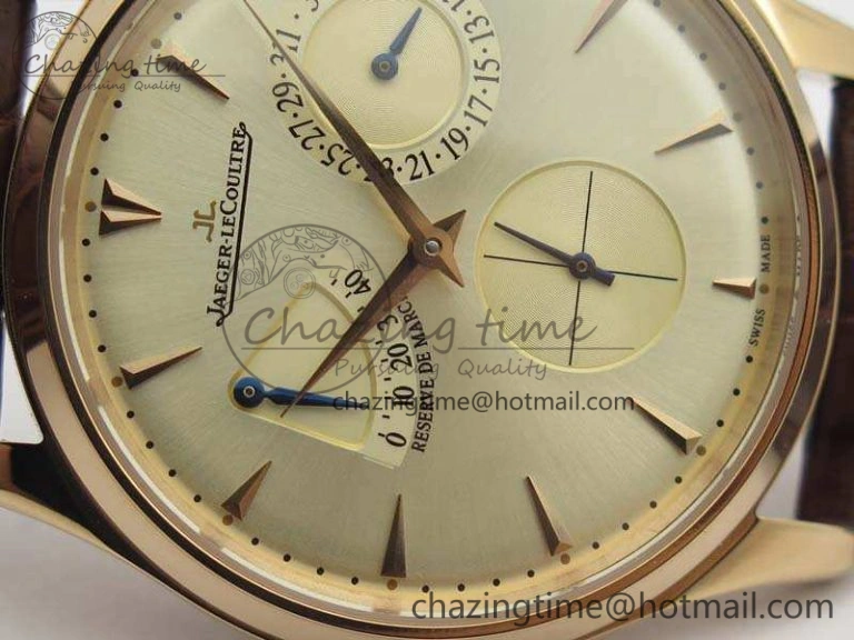 Master Ultra Thin Reserve de Marche RG 3AF Best Edition Gold Dial On Croc Leather Strap A938