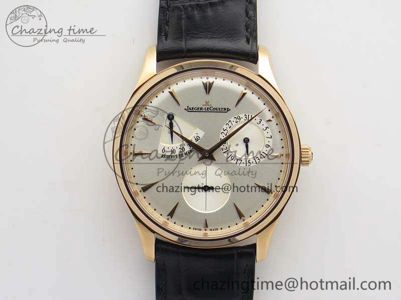 Master Ultra Thin Reserve de Marche RG 3AF Best Edition Silver Dial On Black Leather Strap A938