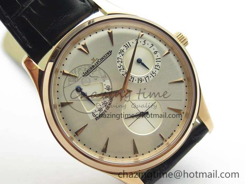 Master Ultra Thin Reserve de Marche RG 3AF Best Edition Silver Dial On Black Leather Strap A938