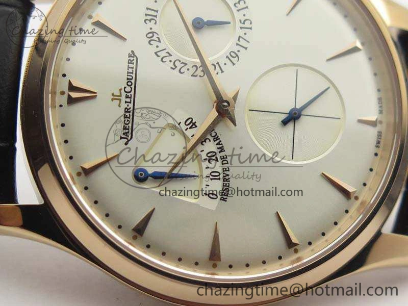 Master Ultra Thin Reserve de Marche RG 3AF Best Edition Silver Dial On Black Leather Strap A938