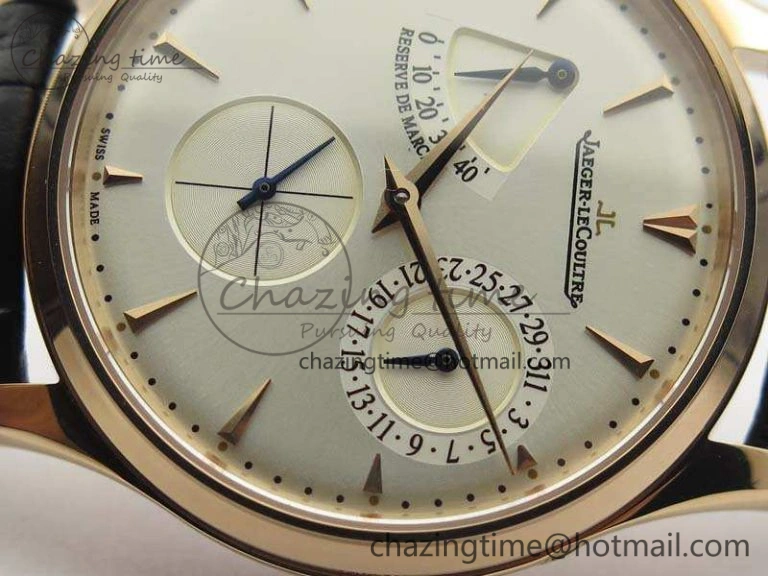 Master Ultra Thin Reserve de Marche RG 3AF Best Edition Silver Dial On Black Leather Strap A938