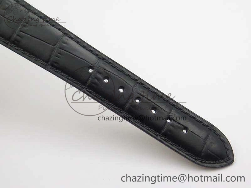 Master Ultra Thin Reserve de Marche RG 3AF Best Edition Silver Dial On Black Leather Strap A938