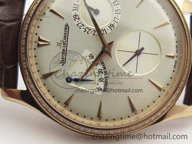 Master Ultra Thin Reserve de Marche RG 3AF Best Edition Silver Dial On Croc Leather Strap A938
