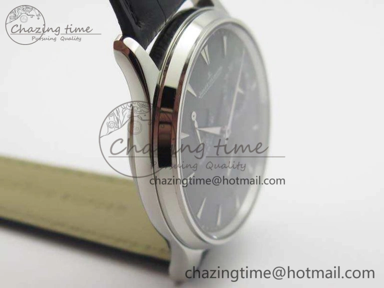 Master Ultra Thin Reserve de Marche SS 3AF Best Edition Black Dial On Black Leather Strap A938