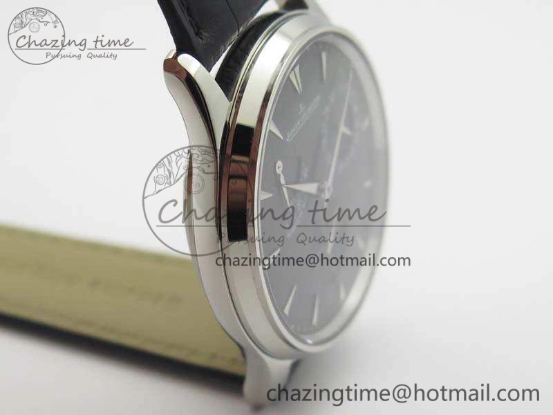 Master Ultra Thin Reserve de Marche SS 3AF Best Edition Black Dial On Black Leather Strap A938