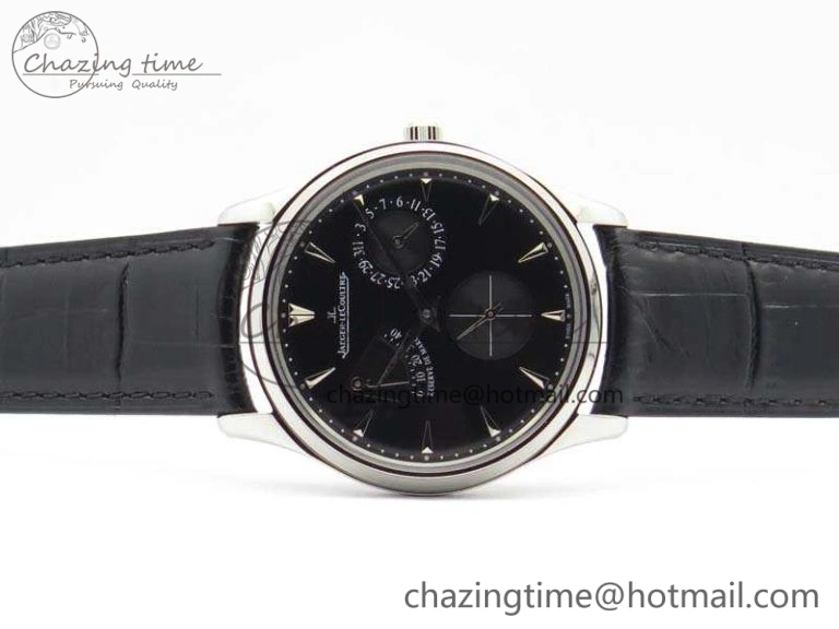 Master Ultra Thin Reserve de Marche SS 3AF Best Edition Black Dial On Black Leather Strap A938