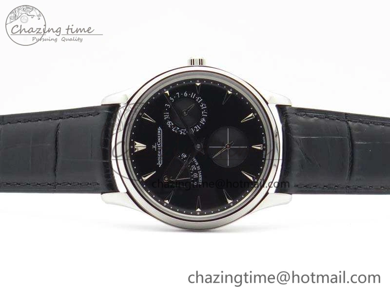 Master Ultra Thin Reserve de Marche SS 3AF Best Edition Black Dial On Black Leather Strap A938