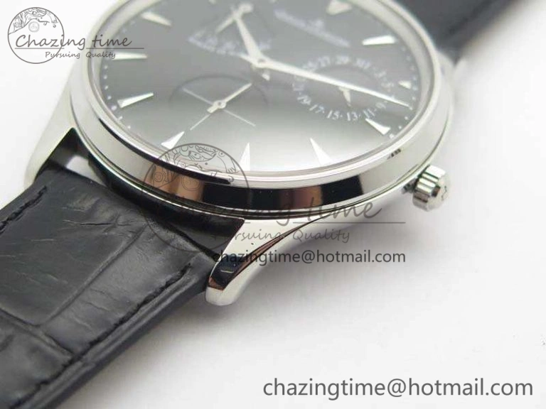 Master Ultra Thin Reserve de Marche SS 3AF Best Edition Black Dial On Black Leather Strap A938