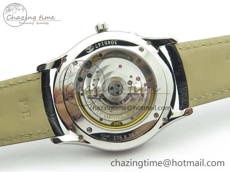 Master Ultra Thin Reserve de Marche SS 3AF Best Edition Gray Dial On Black Leather Strap A938