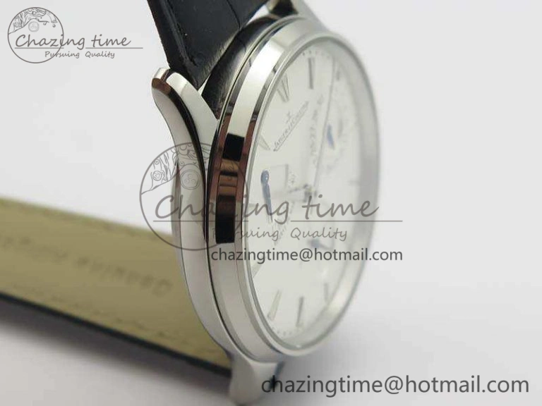 Master Ultra Thin Reserve de Marche SS 3AF Best Edition White Dial On Black Leather Strap A938