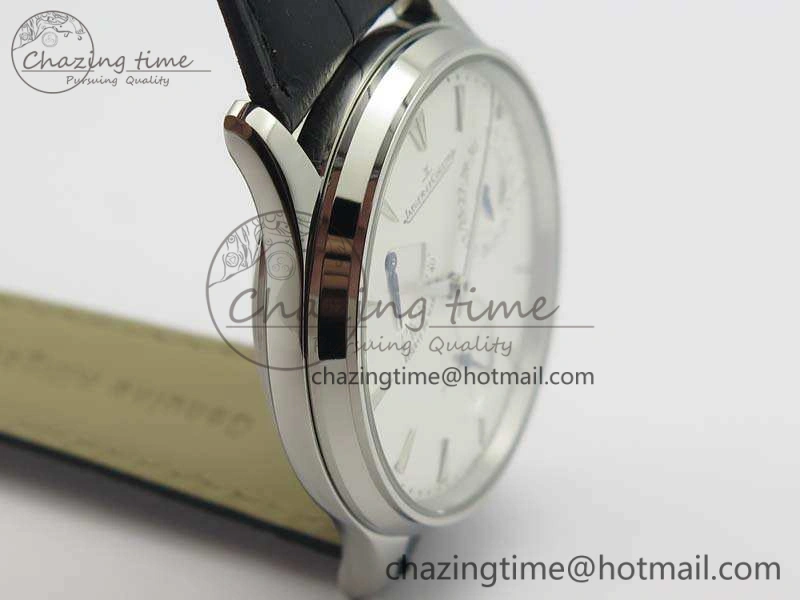 Master Ultra Thin Reserve de Marche SS 3AF Best Edition White Dial On Black Leather Strap A938