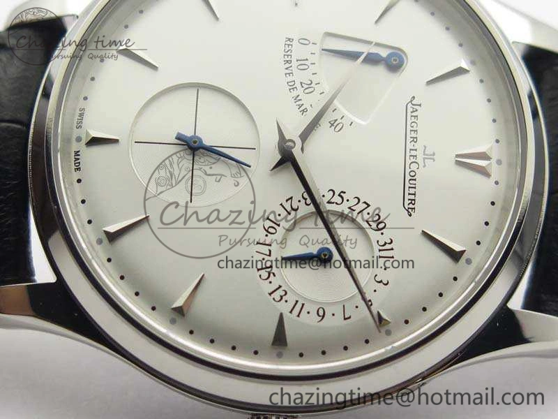 Master Ultra Thin Reserve de Marche SS 3AF Best Edition White Dial On Black Leather Strap A938