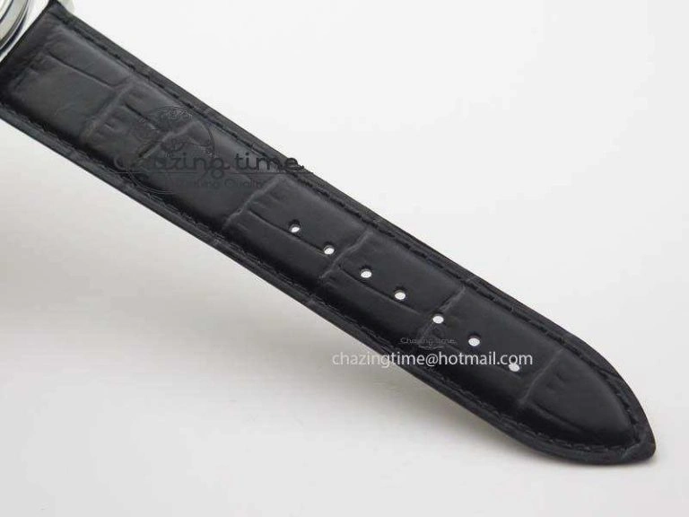 Master Ultra Thin Reserve de Marche SS ZF 1:1 Best Edition Black Dial On Black Leather Strap A938