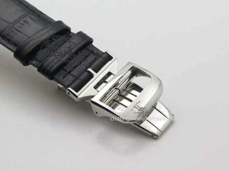 Master Ultra Thin Reserve de Marche SS ZF 1:1 Best Edition Black Dial On Black Leather Strap A938
