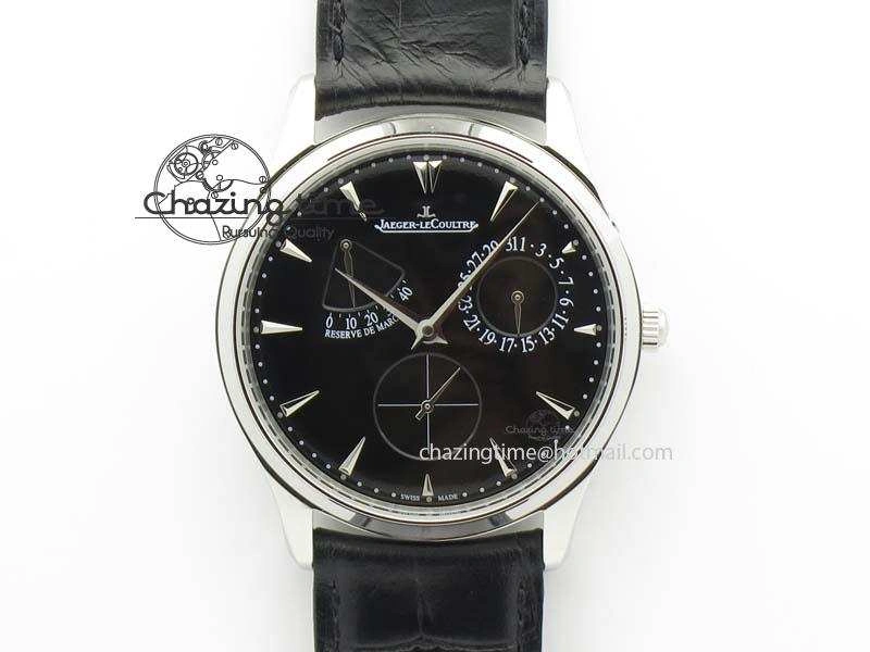 Master Ultra Thin Reserve de Marche SS ZF 1:1 Best Edition Black Dial On Black Leather Strap A938
