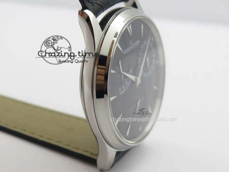 Master Ultra Thin Reserve de Marche SS ZF 1:1 Best Edition Black Dial On Black Leather Strap A938